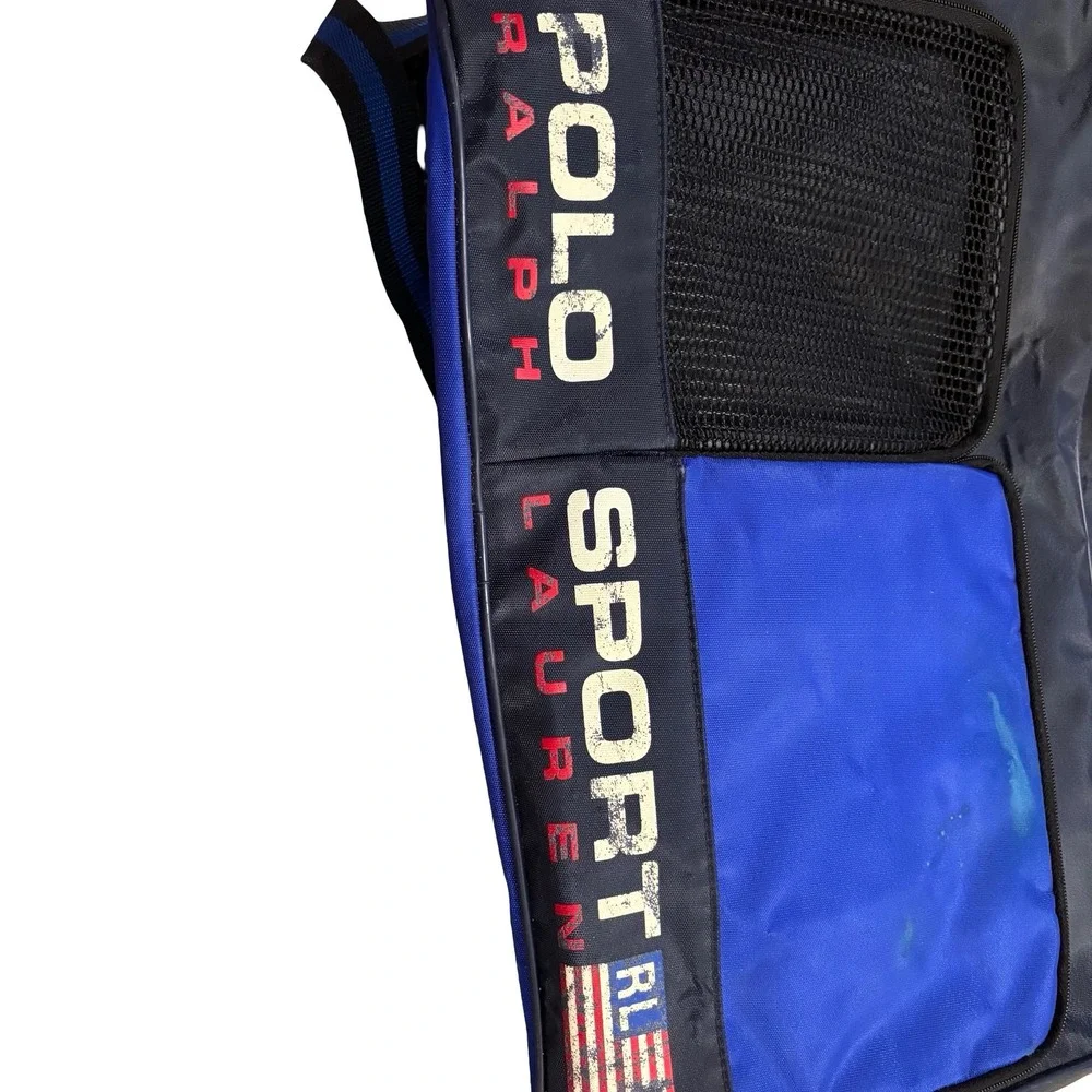 Polo Sport Ralph Lauren Vintage Blue Nylon Duffle‎ Bag 90s Gym Travel Bag